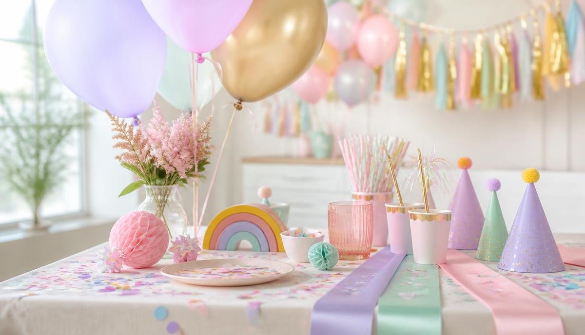 Decoracion tematica en tonos pastel para una despedida de soltera